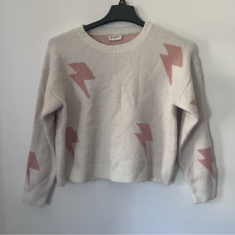 Pink and White Storia Sweater- Size L